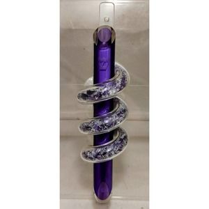 Shardz Style Wedding Glass Mezuzah, Entwined Rings Style w/Klaf